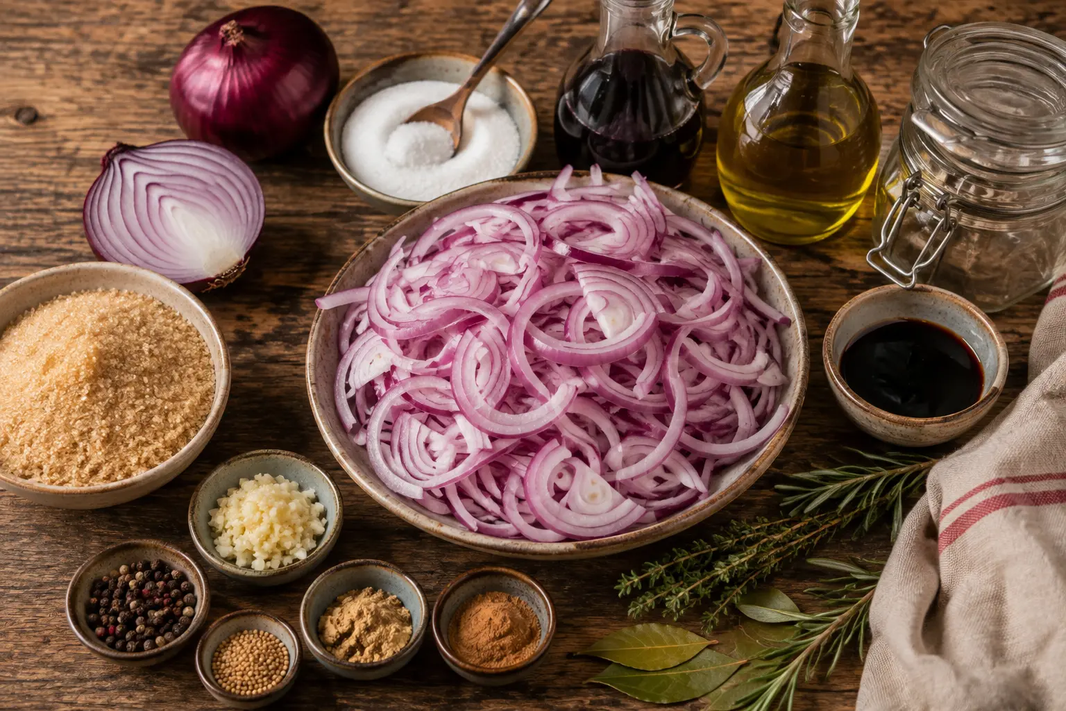 Ljubičasti luk pripremljen za kuhanje chutneya