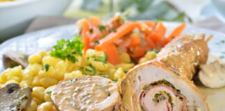 Punjena pureća prsa u umaku od gljiva